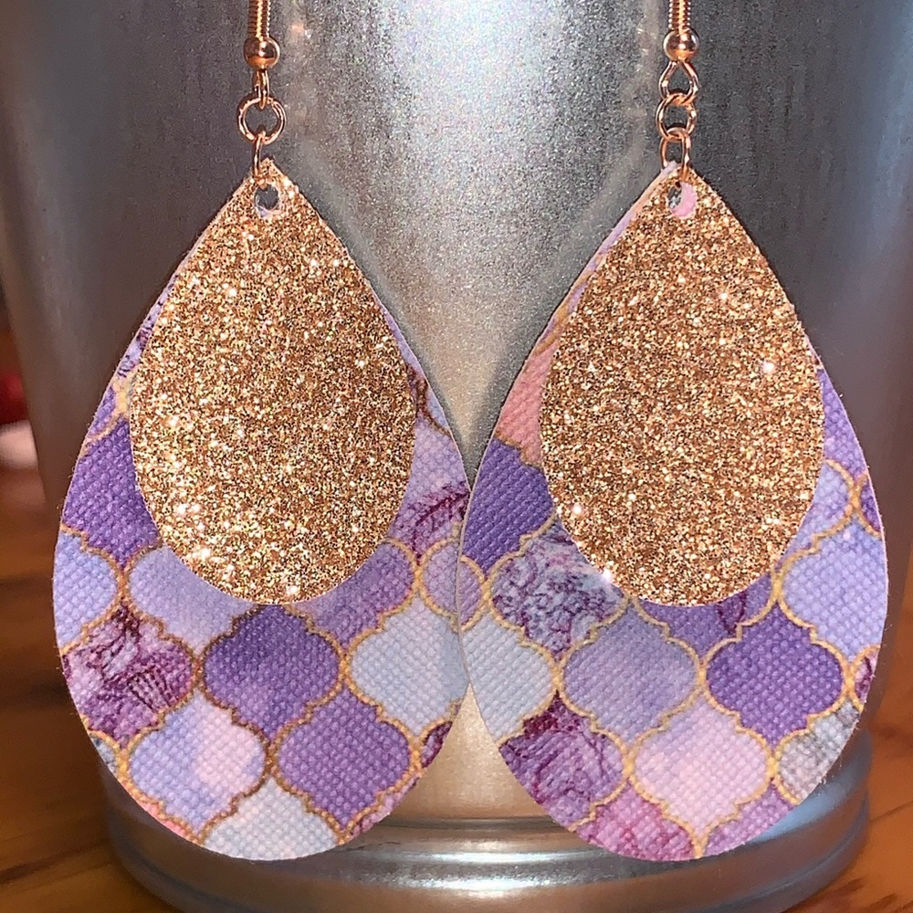 Faux Leather Drop Earrings